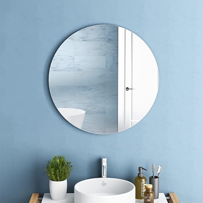 12'' Round Wall Mirror Tiles High Clear Reflecticon Self Adhesive Acrylic - Image 7