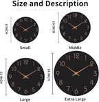 Mosewa Wall Clock 8 Inch Black Battery Operated Silent Non Ticking Simple - Image 2