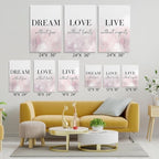 GUBIYU Dream Love Live Quotes Posters Print Set of 3 Pink Purple Love Quotes - Image 6