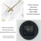 White Small Wall Clocks Battery Operated Marble Analog Clock - Image 8