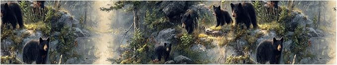 Black Bear Wallpaper Border 196x4 Inch Peel and Stick Wall Border Self Adhesive - Image 2