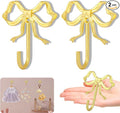 2Pcs Large Size Gold Bow Wall Hook, Metal Hook, Bow Room Decor Hooks by XHIPY