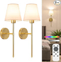 NIORSUN 19.9 inch Battery Operated Wall Sconce Set of 2, 10 Colors Wireless by NIORSUN