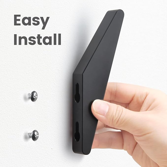 COCOYA 2Pack Metal Wall Hooks, Minimalist Coat Hooks Matte Black Simple Modern - Image 3