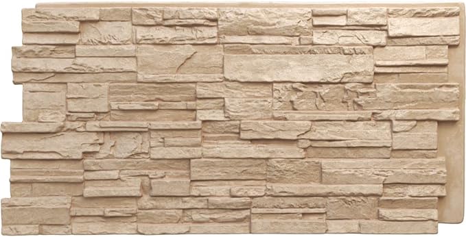 EverStone Cascade Faux Stone Panel, 48 5/8"W x 24 3/4"H x 1 1/4"D, Ocean Floor by EkenaMillwork