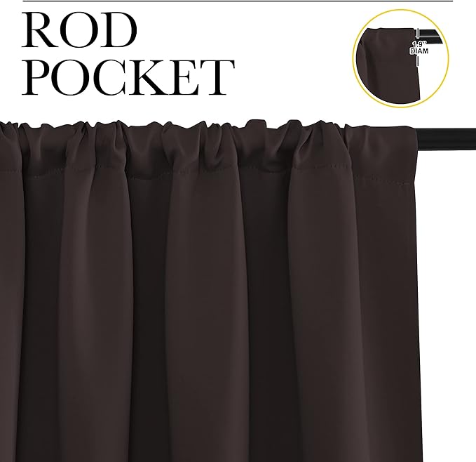 NICETOWN Blackout Curtains for RV Windows, Toffee Brown, 2 Panels, Room - Image 2