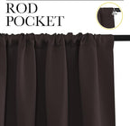 NICETOWN Kitchen Curtains, Short Blackout Curtains & Drapes, Toffee Brown - Image 2