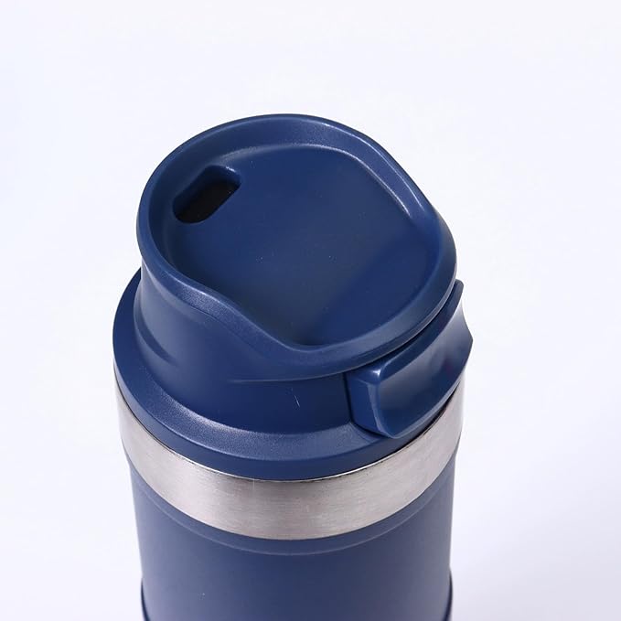 16OZ Trigger Action Travel Mug - 500ml BPA Free Insulated Stainless Steel Coffee Tumbler, Leak-Proof Wide Mouth Design for Commuters, Sports & Outdoor Enthusiasts (Dark blue)