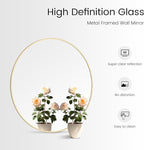 WallBeyond 24 inch Round Mirror Gold Circle Wall Mirror - Image 6