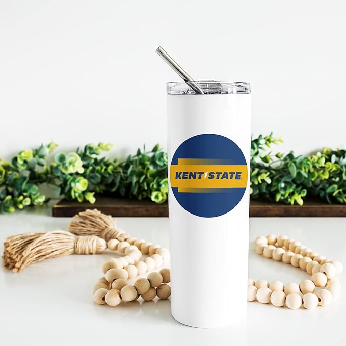 Kent State University Skinny Tumbler, Water Tumbler, Stainless Steel Tumbler, Tumbler Cup, Tumbler with Straw and Lid, Double Wall, Stainless Tumbler (Kent State University #4)
