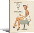 Boho Sage Green Bathroom Poster Vintage 70s Pin Up Girl Wall Art 08x10 inch by Unknown