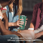 Campus Colors NCAA Stainless Steel Tumbler perfect for Gameday - 18 oz - Double Walled - Keeps Drinks Perfectly Insulated (Colorado State Rams - Green)