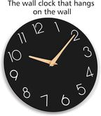 cicininc Wall Clock, 14 Inch Wooden Silent Non-Ticking, Decorative Battery - Image 6