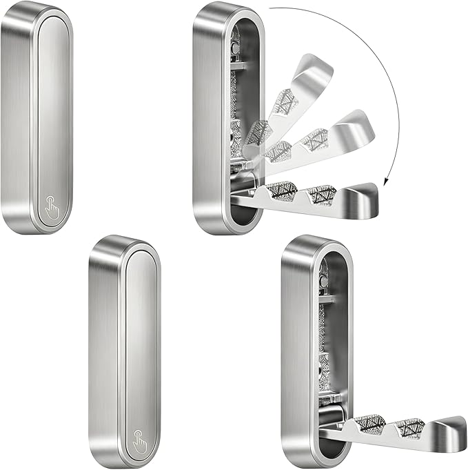 4PCS Foldable Wall Hooks, Flip Down Design by XSGTZMJ