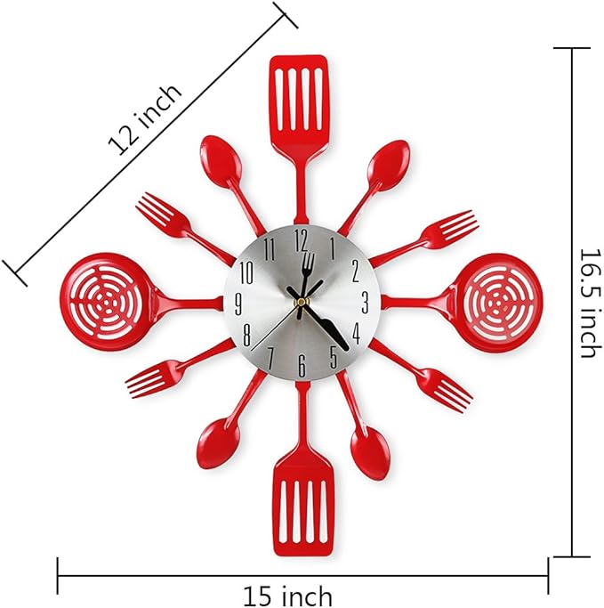 16 Inch Cutlery Kitchen Wall Clocks - Image 2
