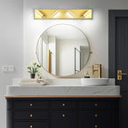 Modern LED Bathroom Lights Fixtures 4-Light, Metal Gold Acrylic Wall Lighting - Image 6