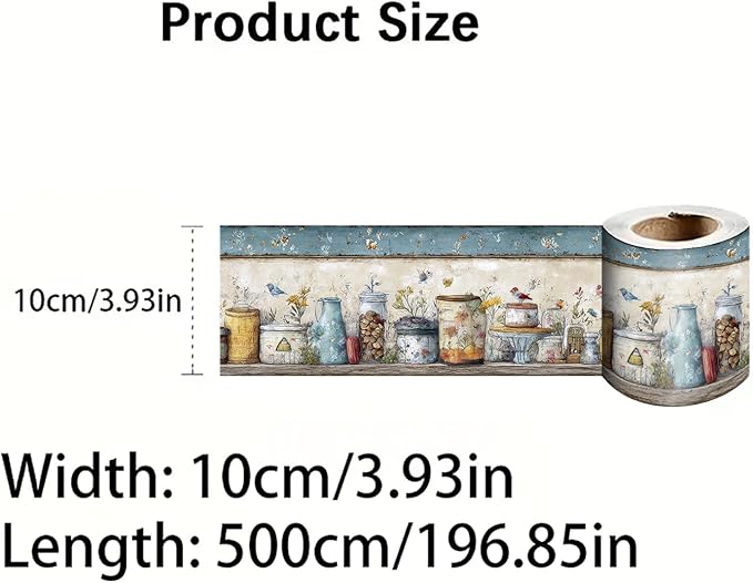 Rustic Country Mason Jar Wallpaper Border 196x4 Inch Peel and Stick Wall Border - Image 4