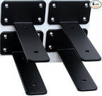 4 Pack - 5 inch Black Hidden L Shelf Bracket Iron Floating Shelf Brackets by MHMYDZ