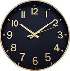 HZDHCLH Wall Clocks Battery Operated, Wall Clock Black Gold, 14 inch Wall Clock by HZDHCLH