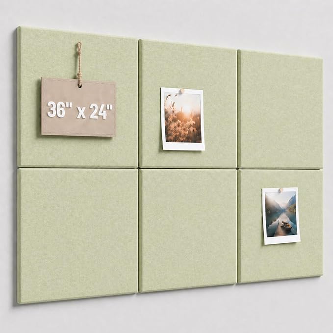 Large Cork Boards for Walls – 36" x 24" Self Adhesive Felt Wall Tiles by CreateYourIdealSpace