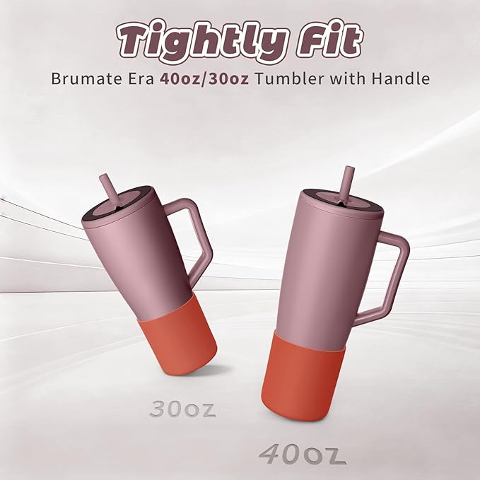Tall Silicone Boot Compatible with Brumate Era 40 oz 30 oz Tumbler with Handle, Protective Anti-Slip & Anti-Scratches Cover Bumper Accessories