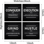 KAWAHONE Grind Hustle Execution Quotes Framed Wall Art, Success Canvas Print - Image 2