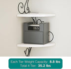 Alsonerbay Floating Corner Wood Shelves, 4 Tier Wall Mounted Rustic Storage - Image 8