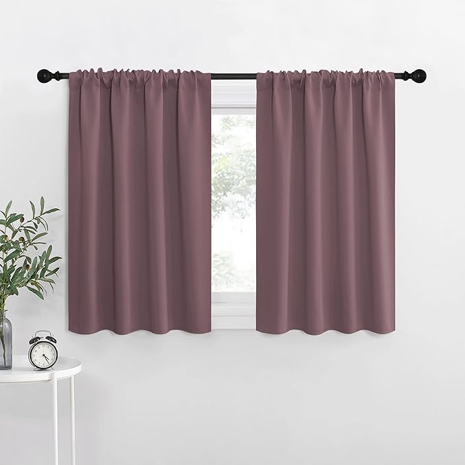NICETOWN Blackout Curtains for Living Curtains, Dry Rose, 2 Panels, 29 by 30 by NICETOWN