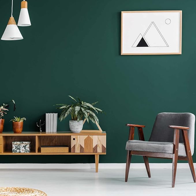 Dark Green Peel and Stick Wallpaper, 15.7 X 748 inches Renter Friendly Wallpaper - Image 4