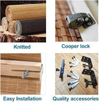 Letau No Drill No Tools Cordless Wood Window Shades Blinds, Bamboo Light - Image 5