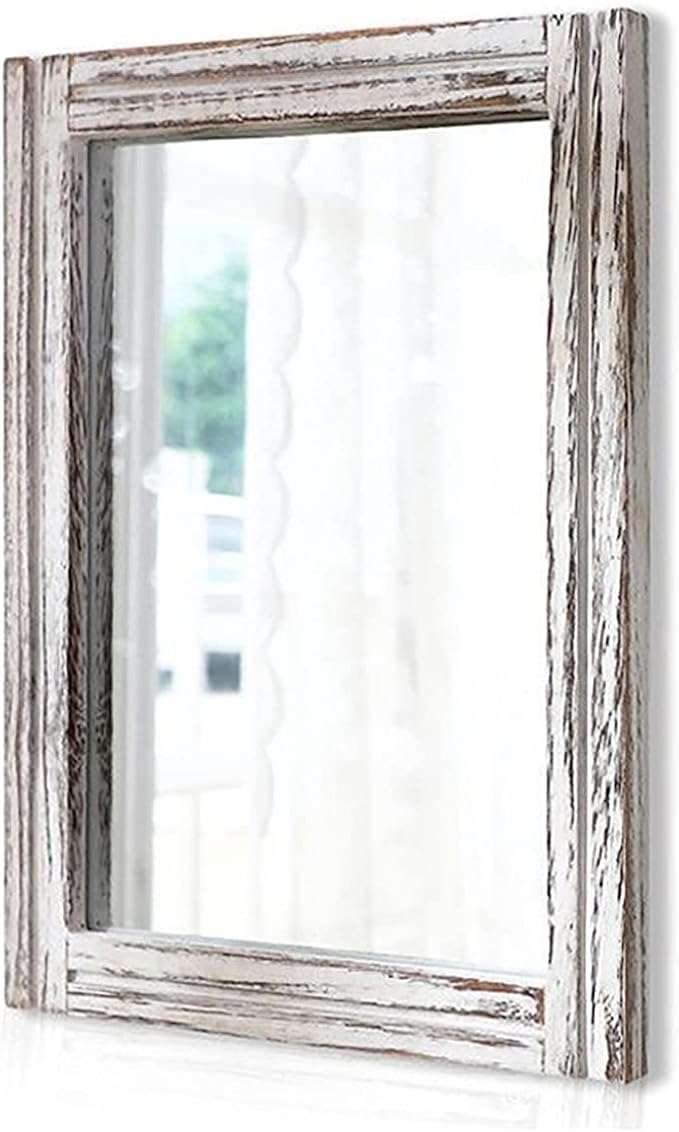 AAZZKANG Wall Mirror with Wood Framed Rustic Mirrors by AAZZKANG