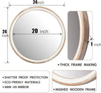 Reflinto 24 Inch Rustic Farmhouse Round Wall Mirror - Image 3