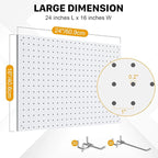Peg Board, 4 Pack Metal Pegboard Panels White Pegboards Wall Organizer - Image 3