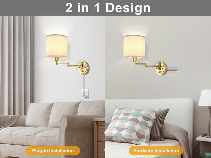 Plug in Wall Sconces with Remote Control, Dimming 10%-100% & Adjustable Colors - Image 6