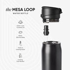 Simple Modern Mesa Loop Water Bottle with Covered Straw and Handle | 24oz Cup Holder Friendly Insulated Stainless Steel Bottles for Travel, Sports and School | Coconut