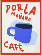 Kitchen Wall Art Por La Mañana Cafe Print Vintage Coffee Artwork Pictures by PDFI