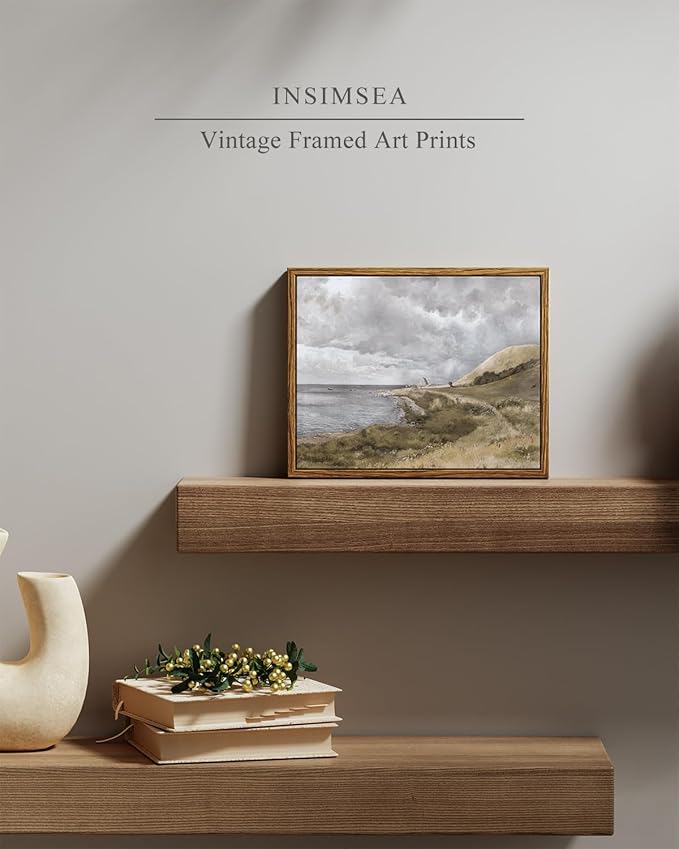 InSimSea Framed Canvas Wall Art Vintage Decor, Home Decor Danish Coastal - Image 4