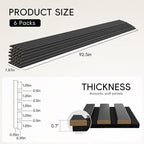 EVERECO 6 Pack Wood Slat Acoustic Wall Panels 92.5" × 7.87", 3D Sound Absorbing - Image 2