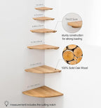 Corner Shelf, Solid Oak Wood Floating Corner Shelf Wall Mount Round End - Image 7