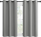 NICETOWN Silver Grey Thermal Insulated Grommet Blackout Curtains, Kids Window - Image 2
