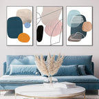 MPLONG Wall Art 3 Pieces Of Framed Decorative Paintings Abstract Simple Orange - Image 3