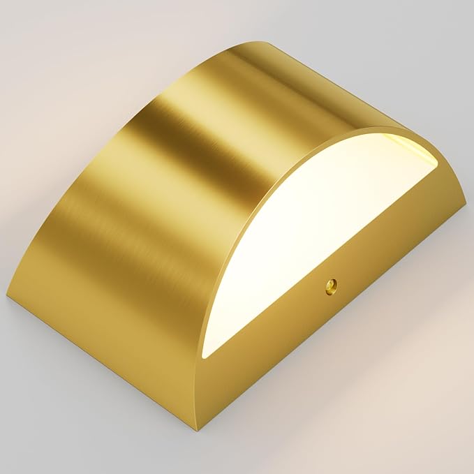 Aipsun 2 Pack Brushed Gold Wall Sconce Indoor Wall Lights Hardwired Up and Down - Image 2