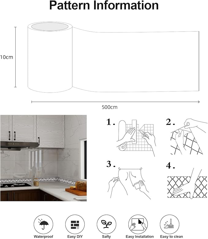 Wallpaper Border Trim Peel and Stick Vintage Black and White Boarders Self - Image 6