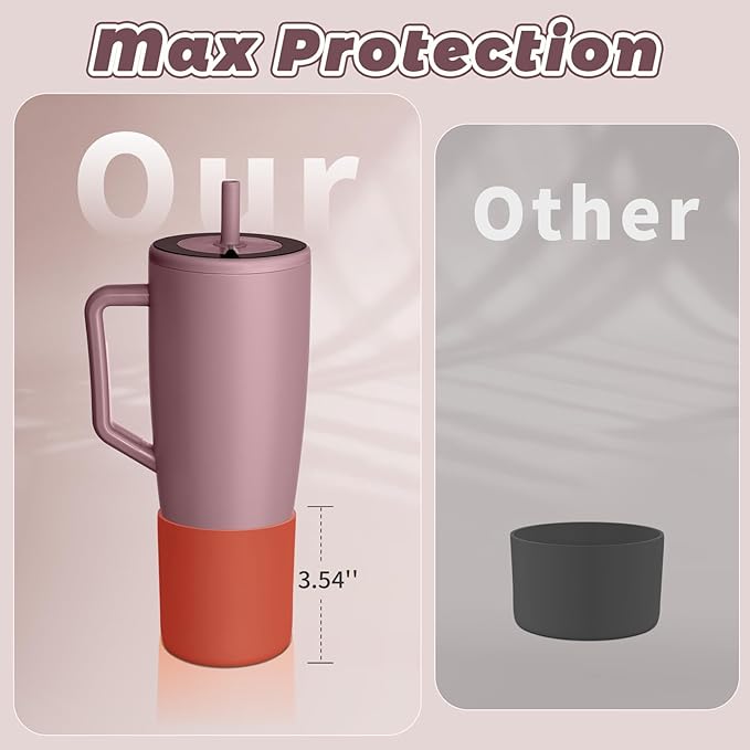 Tall Silicone Boot Compatible with Brumate Era 40 oz 30 oz Tumbler with Handle, Protective Anti-Slip & Anti-Scratches Cover Bumper Accessories
