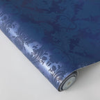 Tempaper Textured Metallic Blue Damsel Removable Peel and Stick Damask Wallpaper - Image 5
