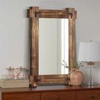 MeMoreCool Large Rustic Wood Framed Wall Mirror, 40x28 Farmhouse Decorative - Image 6
