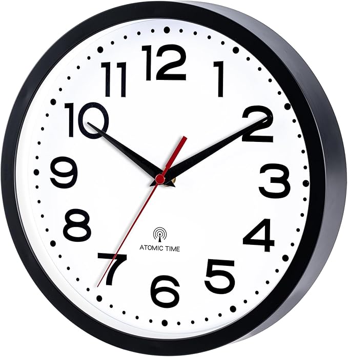 Roymnie Atomic Wall Clock 14 Inch, Modern Clock Battery Operated Classic Analog - Image 4