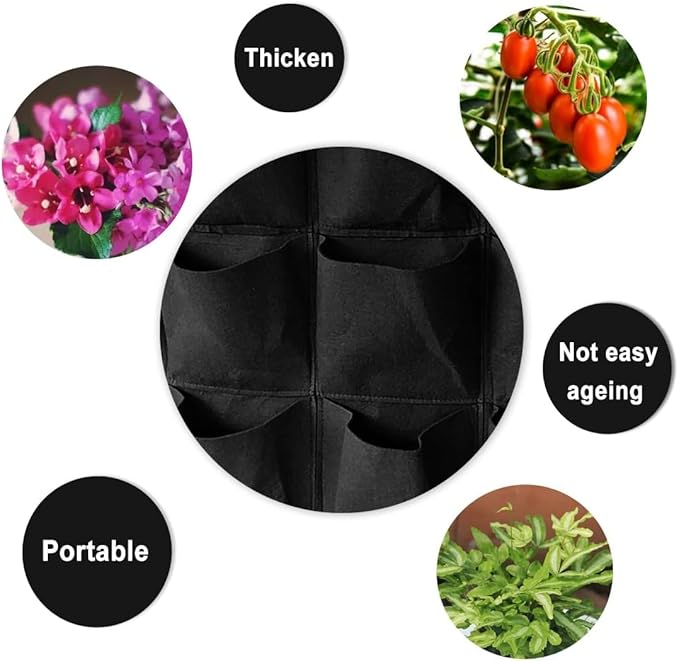 WFIST Vertical Hanging Planter Bag, Breathable Felt Wall Garden Planter - Image 4