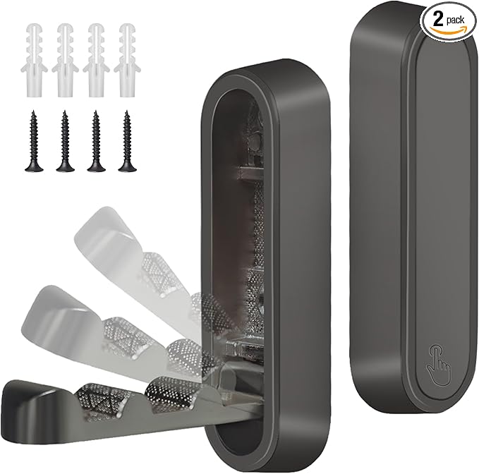 2PCS Foldable Wall Hooks, Heavy Duty Zinc Alloy Folding Wall Hooks, Folding by Unknown