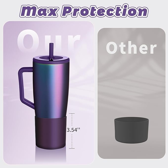 Tall Silicone Boot Compatible with Brumate Era 40 oz 30 oz Tumbler with Handle, Protective Anti-Slip & Anti-Scratches Cover Bumper Accessories